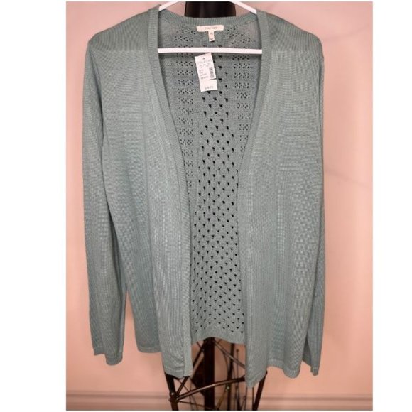 Maurice's Womens Open Front Cardigan Sweater Long Sleeve Oversized Size M Green - Picture 2 of 4